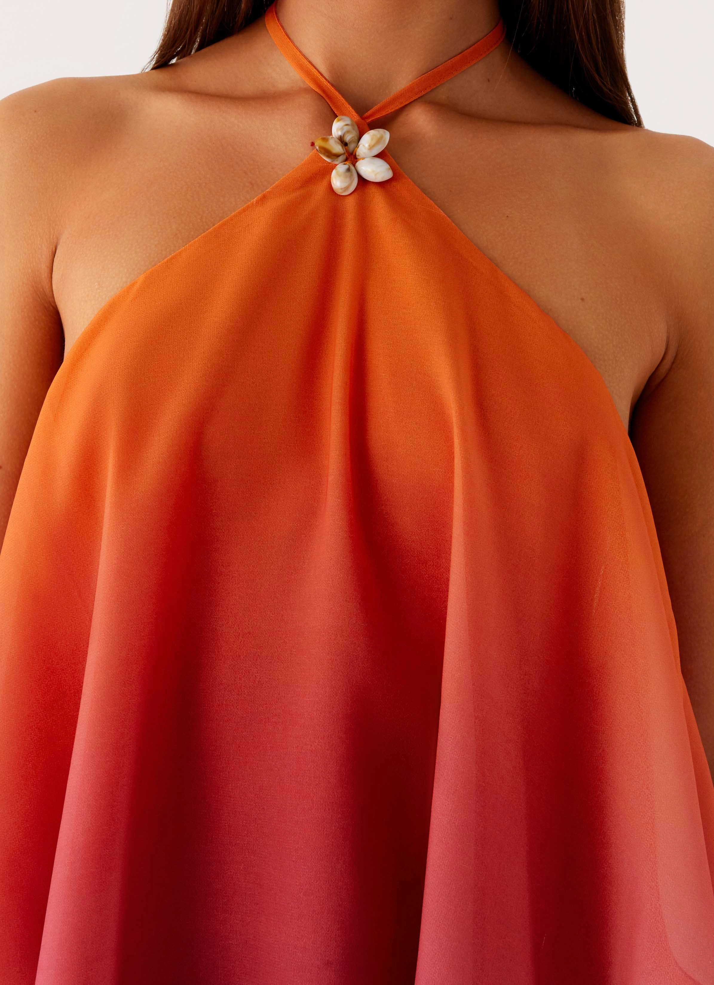 Neutral palette Twin Flame Mini Dress - Orange Gradient