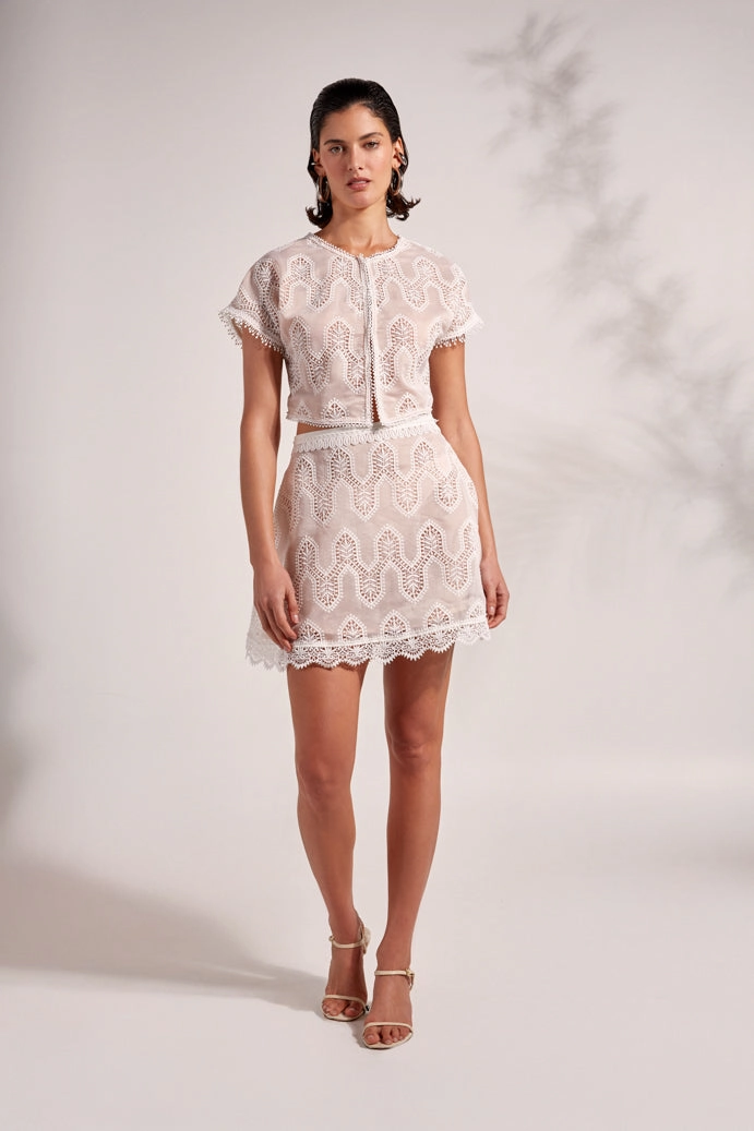 Recyclable Fabric Blend RENATA SKIRT WHITE