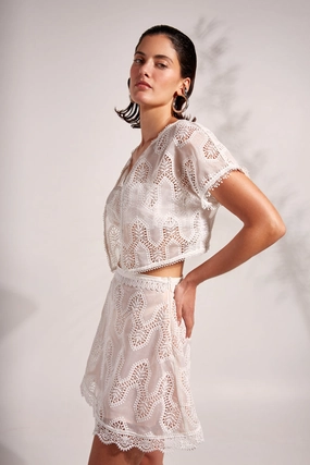 Feminine Fit RENATA SKIRT WHITE