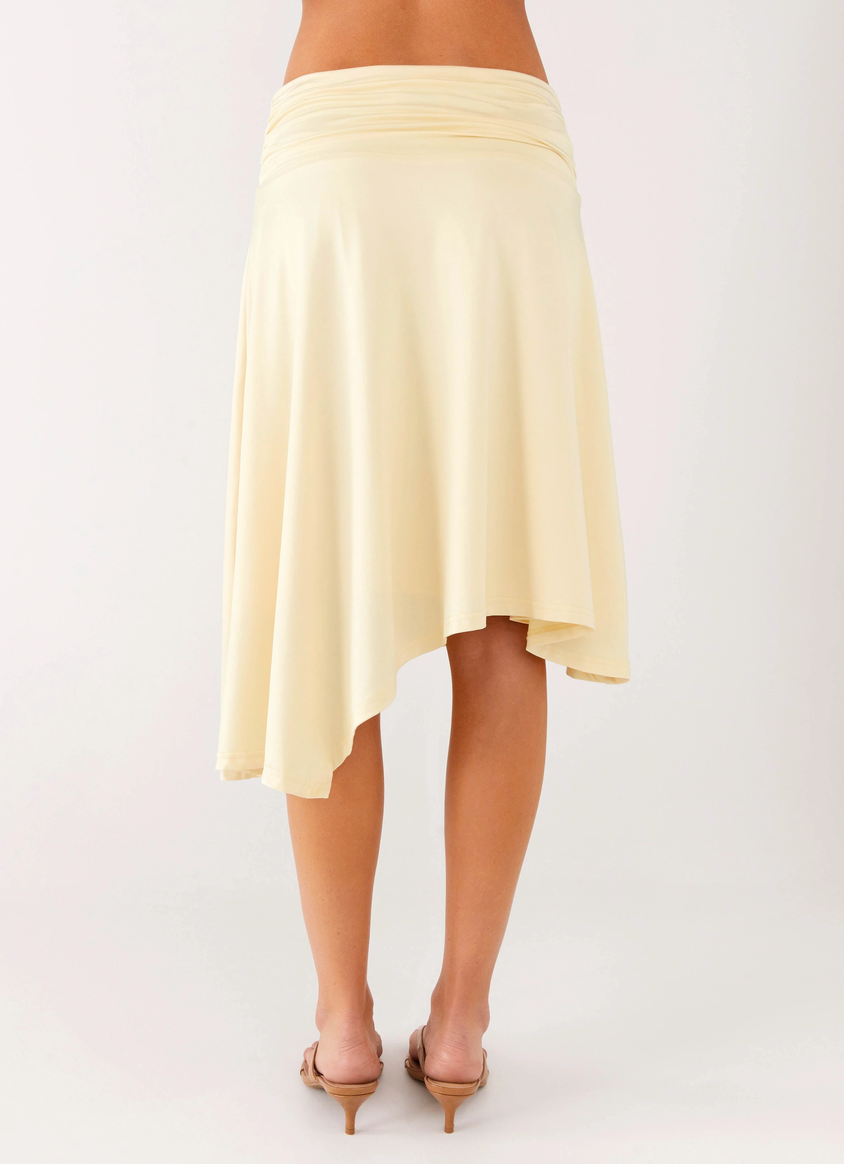 beaded embellishment Anti Pilling Fabric Brisa Midi Skirt - Butter