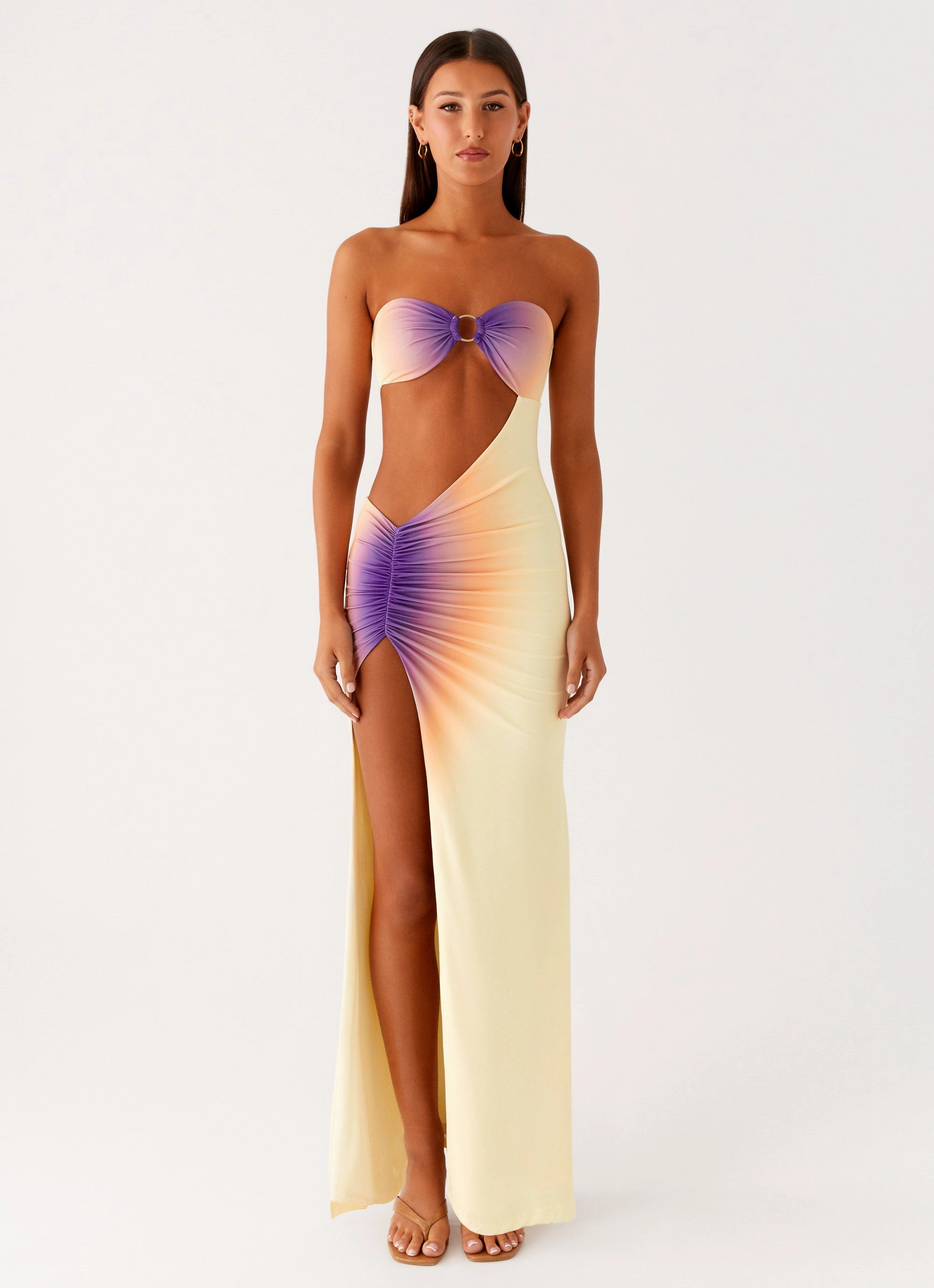 Formal Style Luxe Comfort Ellisah Ombre Maxi Dress - Sunrise Ombre