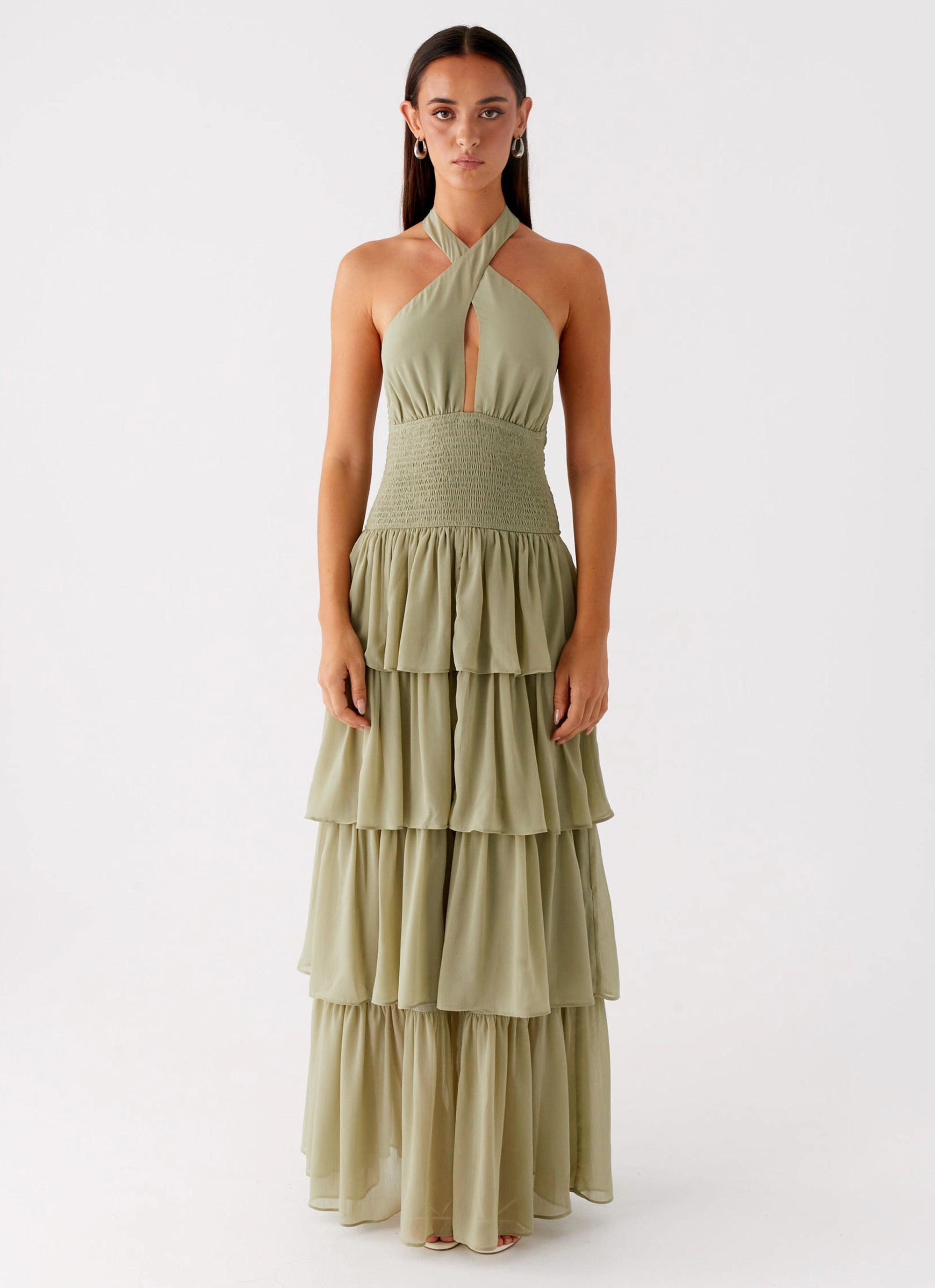 Salma Maxi Dress - Sage Neutral Aesthetic