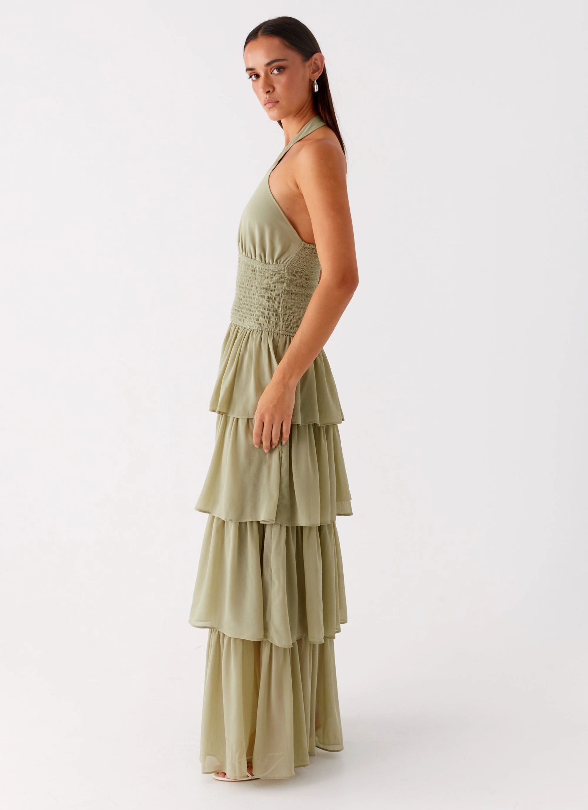 Salma Maxi Dress - Sage knee-length AntiStaticMaterial