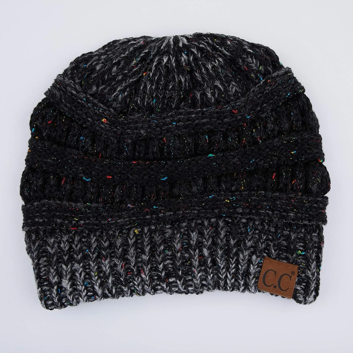 C.C Unisex Ribbed Confetti Knit Beanie (HAT-33)