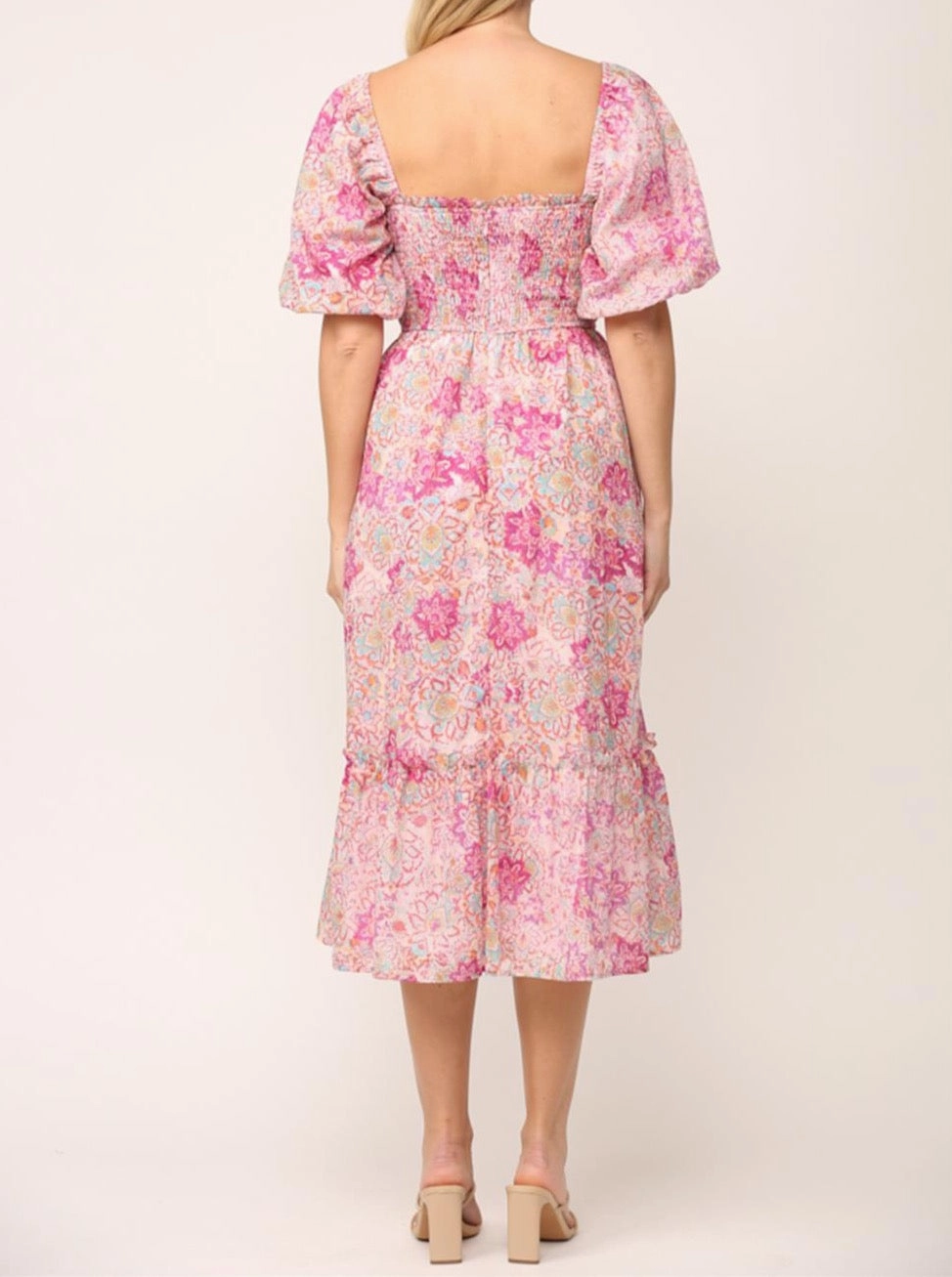 Seamless-Look Playful Cut CeCe Floral Dress