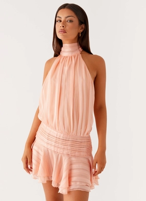 Willow Chiffon Mini Dress - Orange Polished Touch