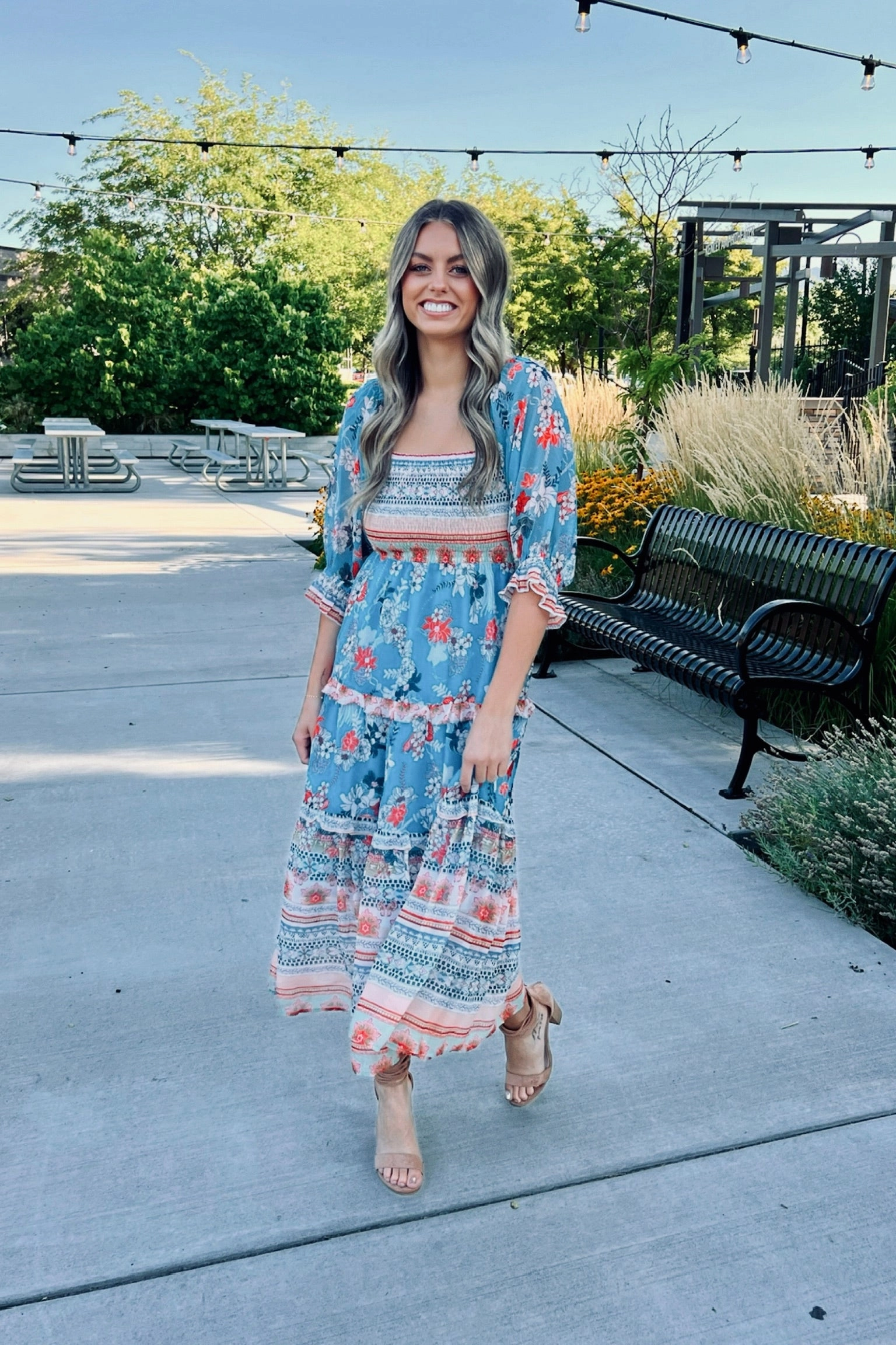 Celeste Floral Dress Minimalist Layering Stain-Resistant