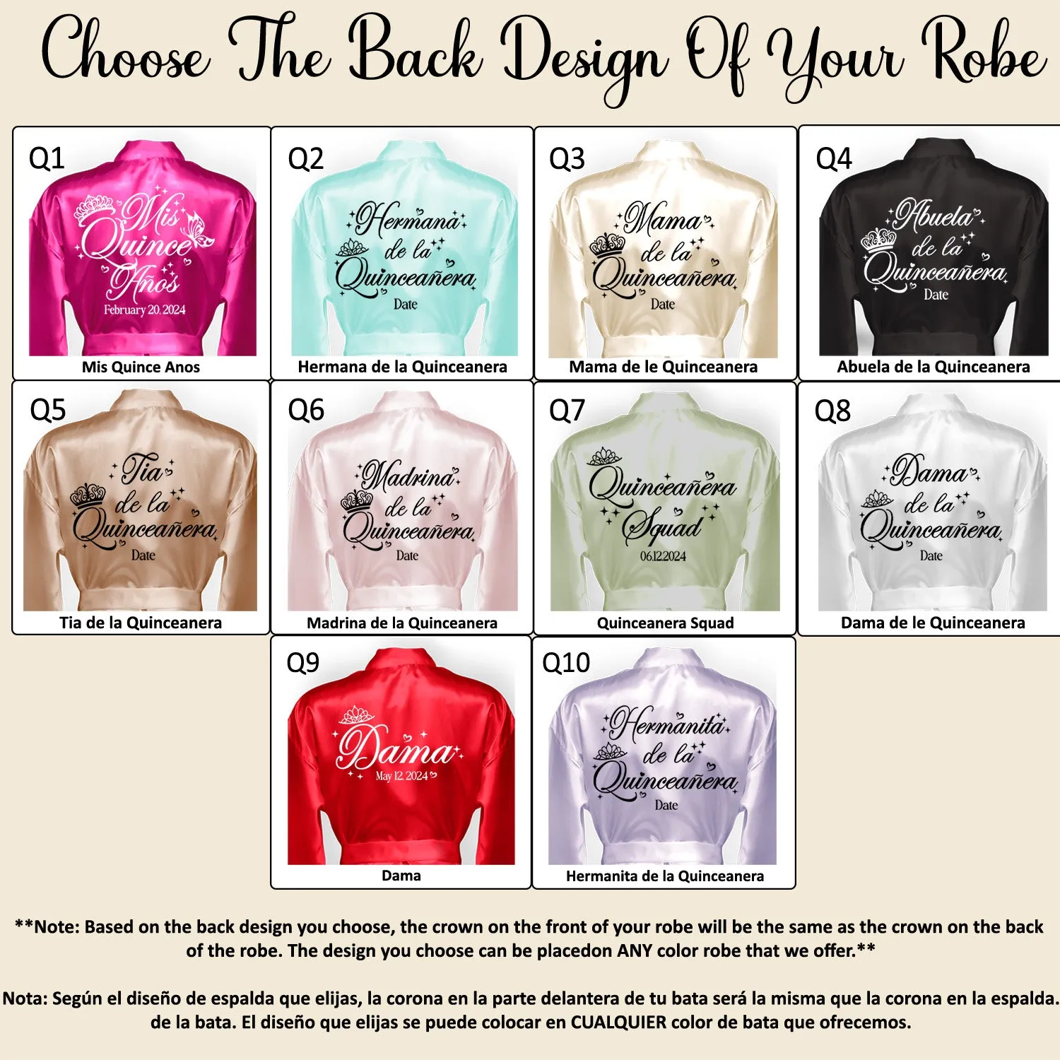 Champagne Gold Mis Quince Años Robes, Pretty Quinceañera Robes, Robes for Mama de Quince | Quinceañera Gift