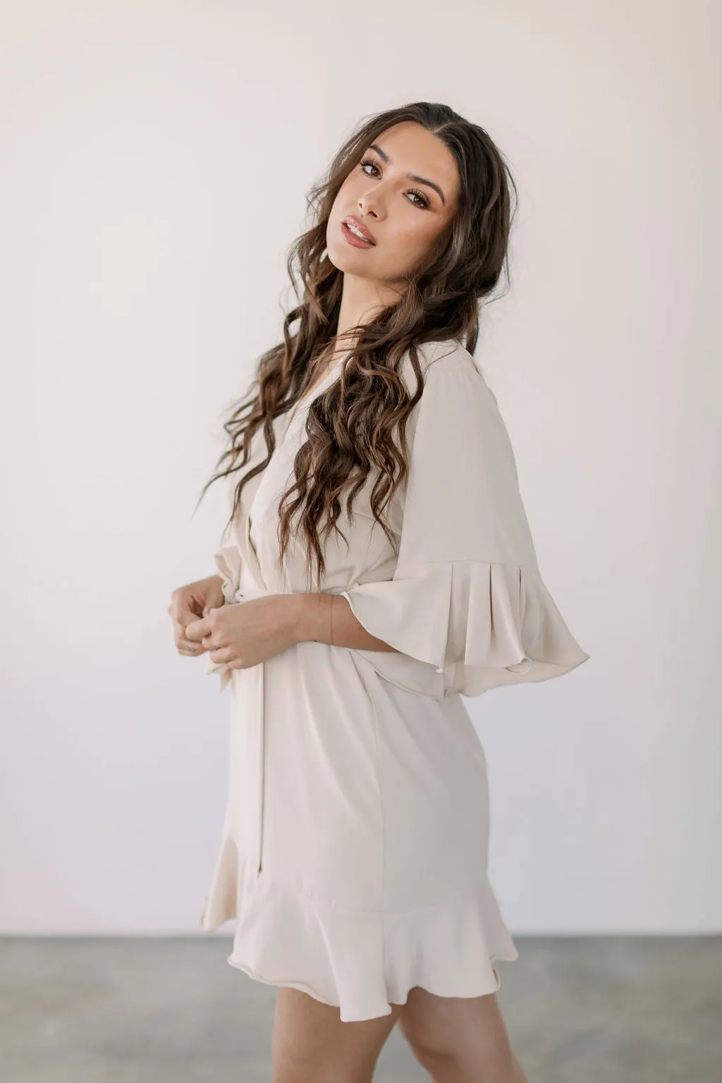 Champagne Ruffle Robe