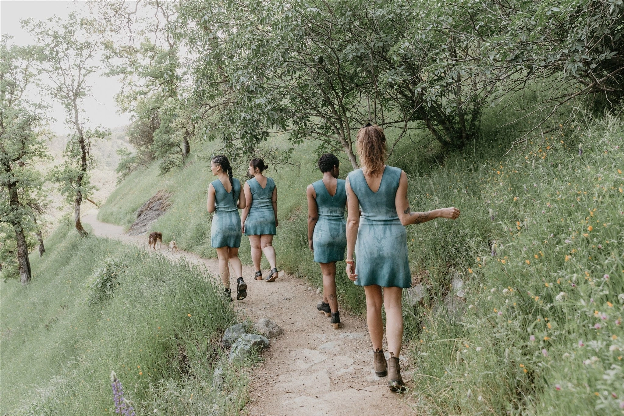 Dyed Blue Slinky Dresses Vibrant Look