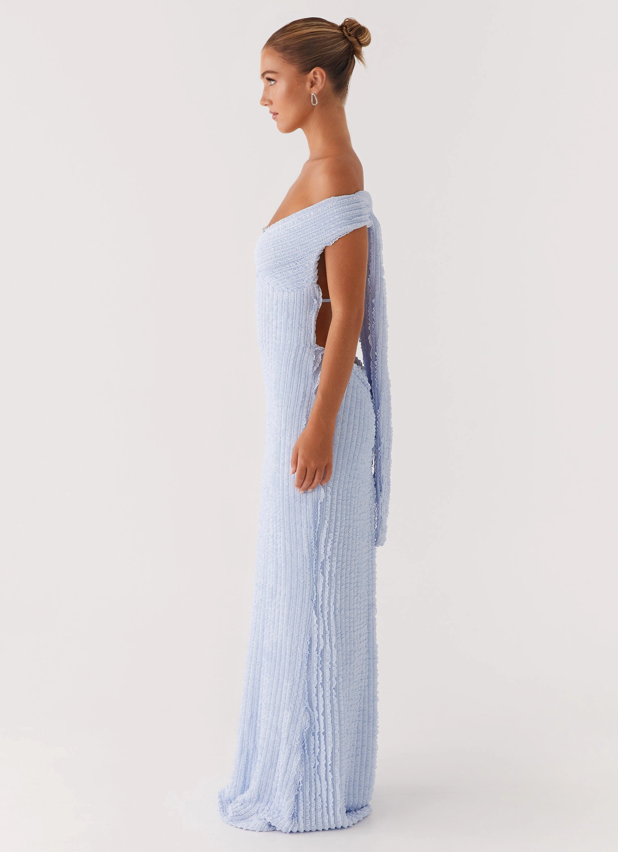 Pastel Sky Boho Aesthetic Chantelle Maxi Dress - Blue