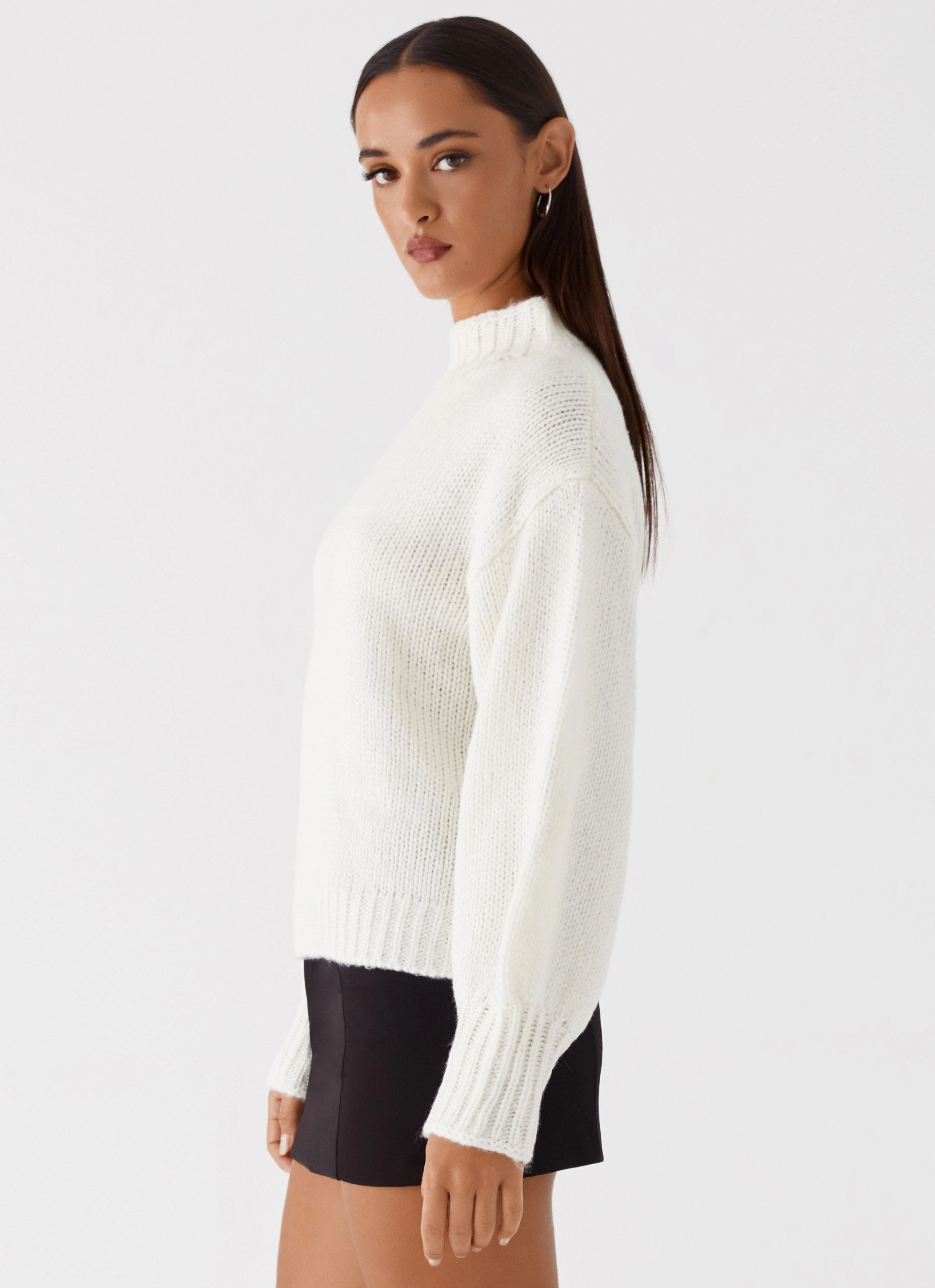 Charleston Knit Jumper - Off White Reinforced Elbow Padding Eco Certified Textile