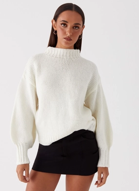 Charleston Knit Jumper - Off White Casual Style Comfy Fit Piece