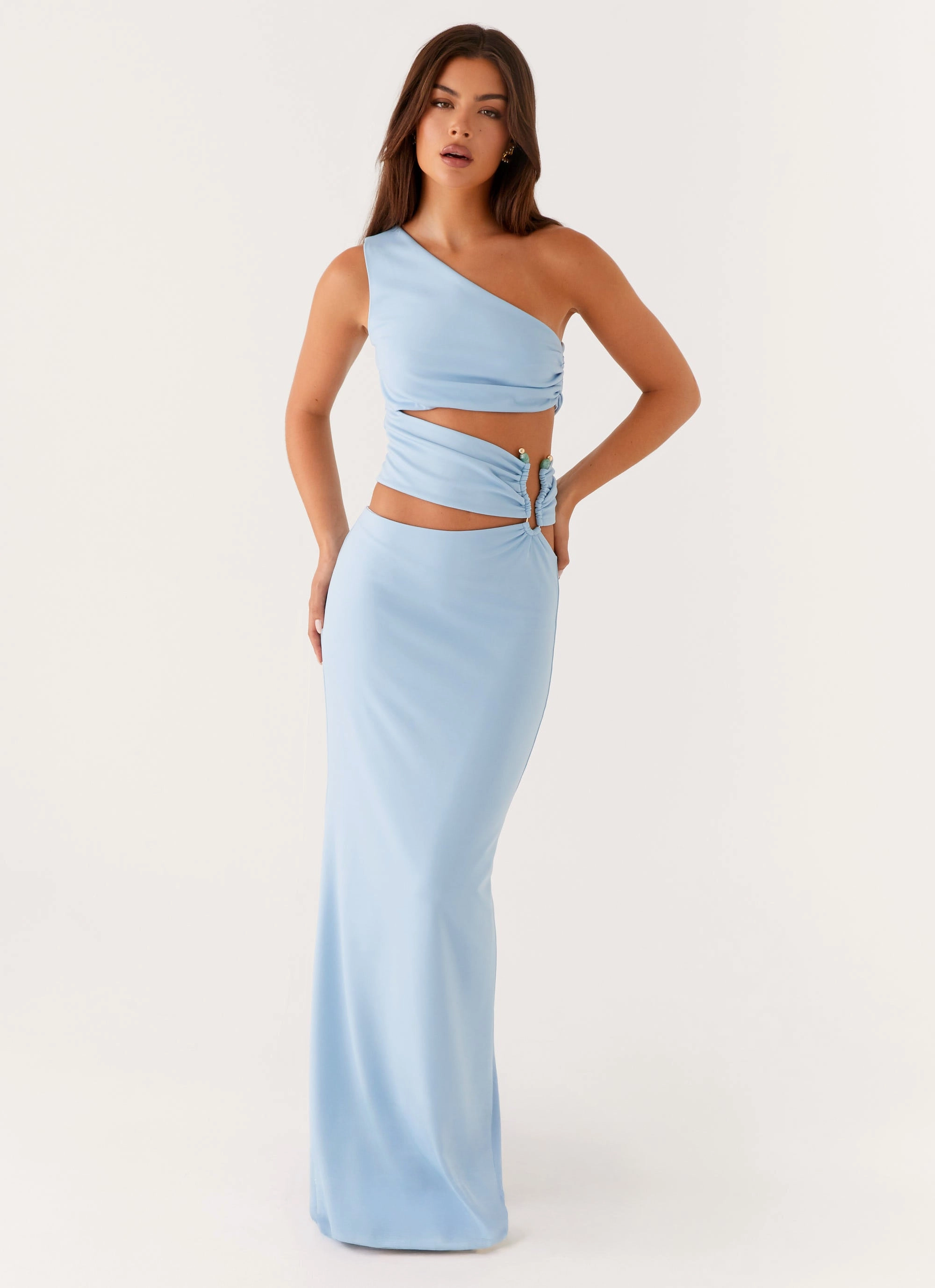 Effortless Piece Laylani Cut Out Maxi Dress - Blue