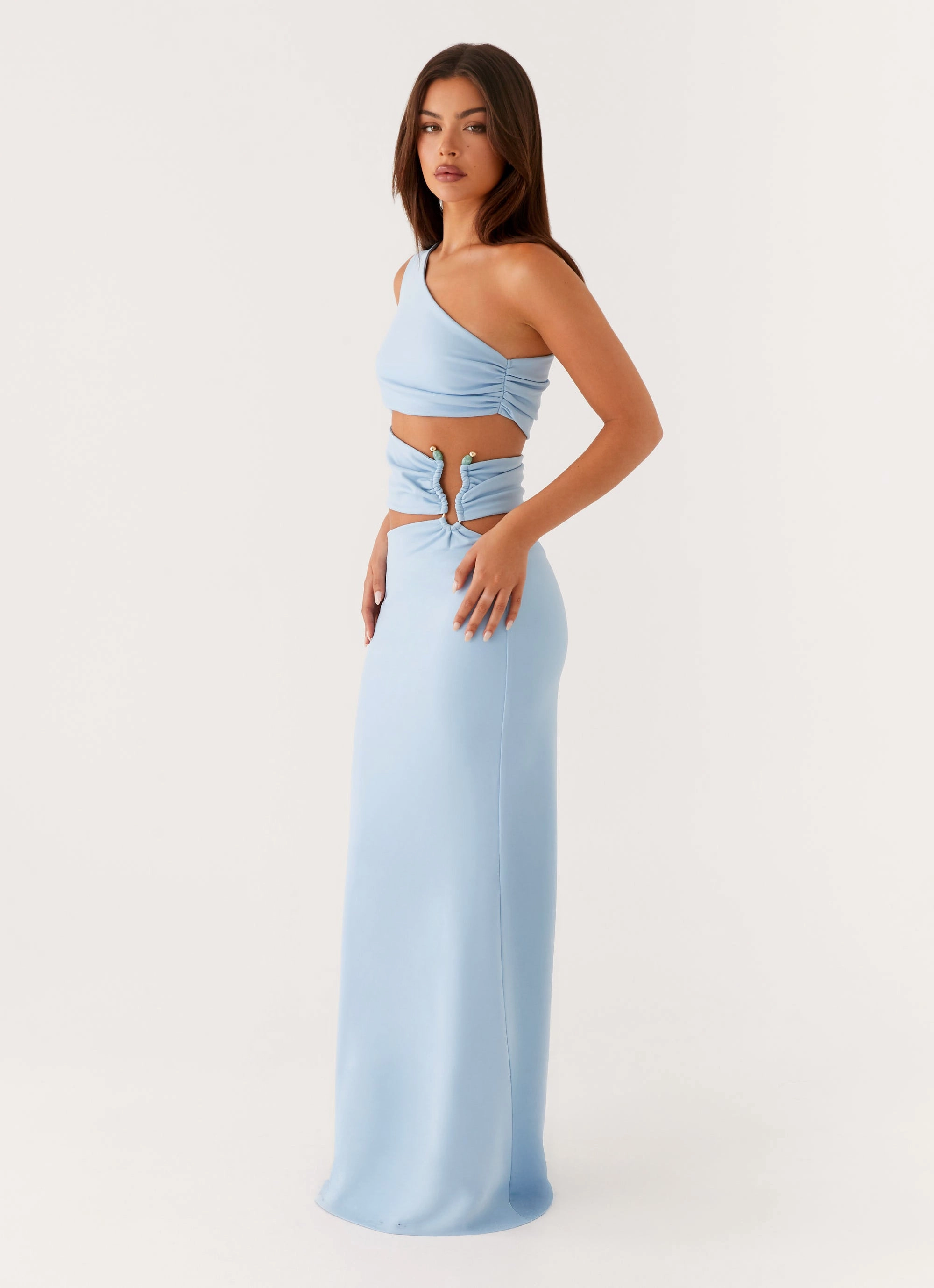 Laylani Cut Out Maxi Dress - Blue Timeless Wear