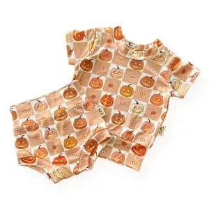 Checkered Pumpkin Summer Lounge Set