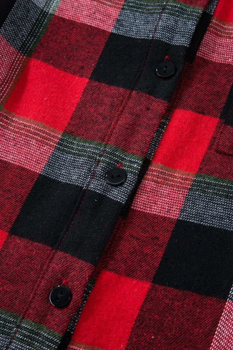 Checkered Red Plaid Pattern Pants Lounge Set