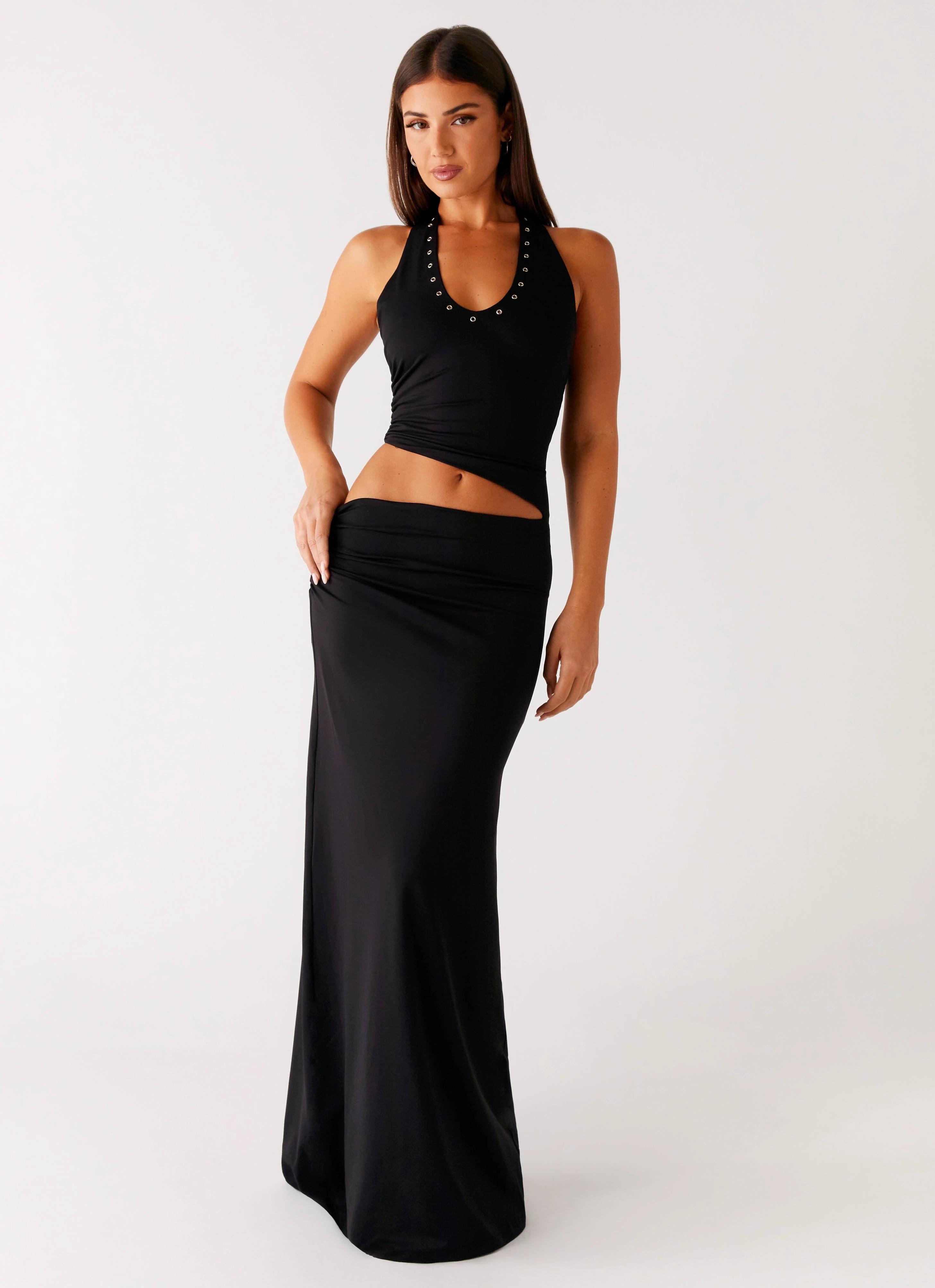 Chella Maxi Dress - Black Calm Silhouette Anytime Wear