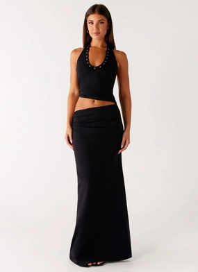 Chella Maxi Dress - Black Jewel-Tone Dew Tone