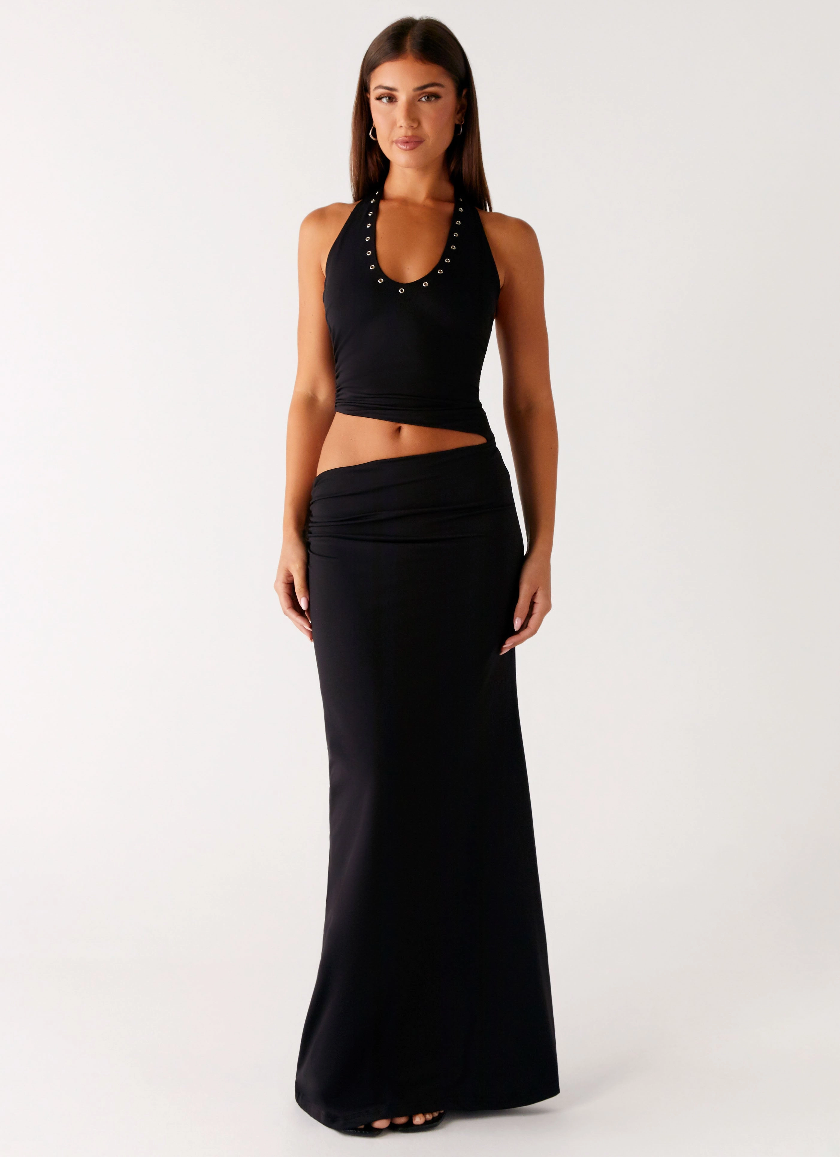 Chella Maxi Dress - Black Jewel-Tone Dew Tone