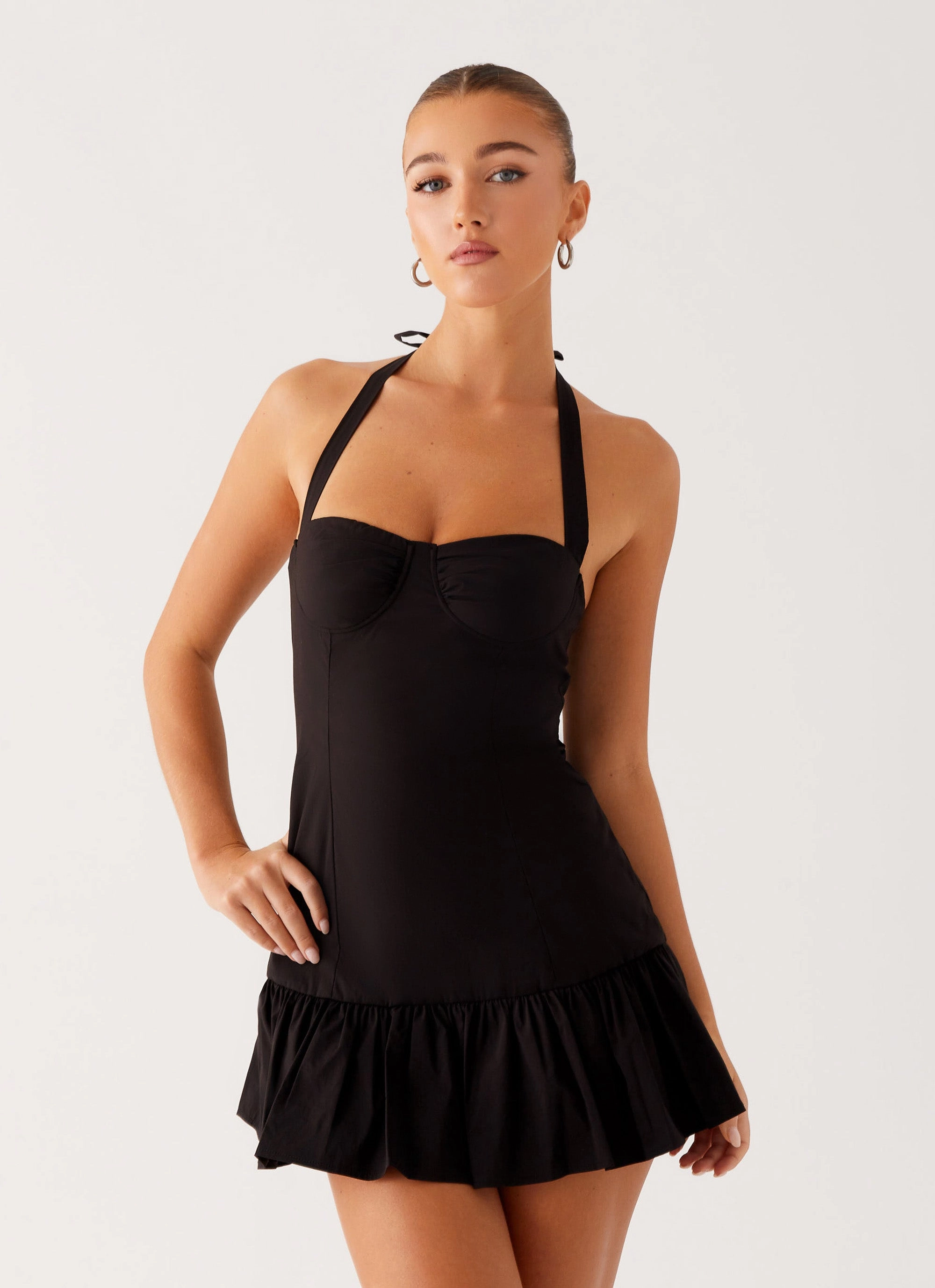 Cozy Movement Cheryl Bustier Mini Dress - Black