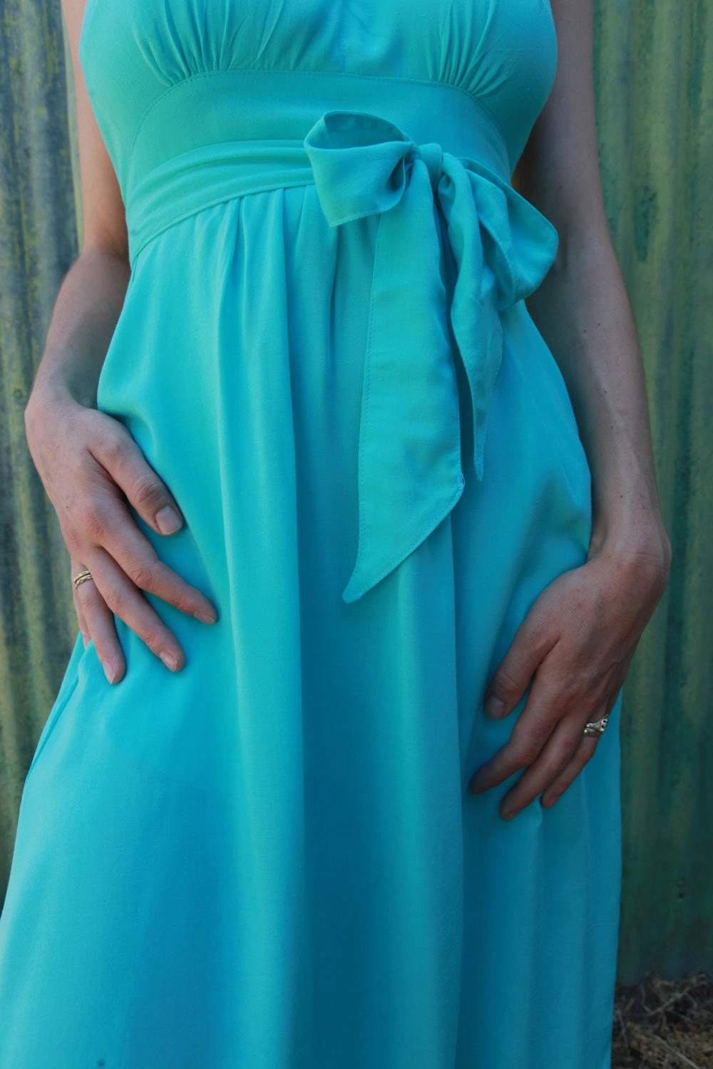 Monroe Dress in Sea Foam Challis Light And Airy Boho Mood