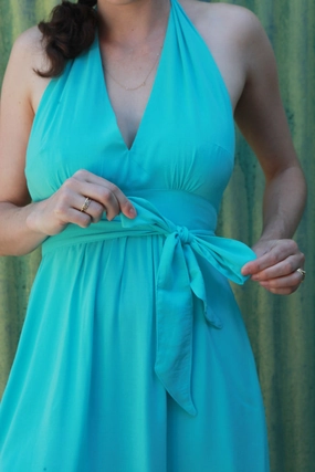 Neat Finish Monroe Dress in Sea Foam Challis