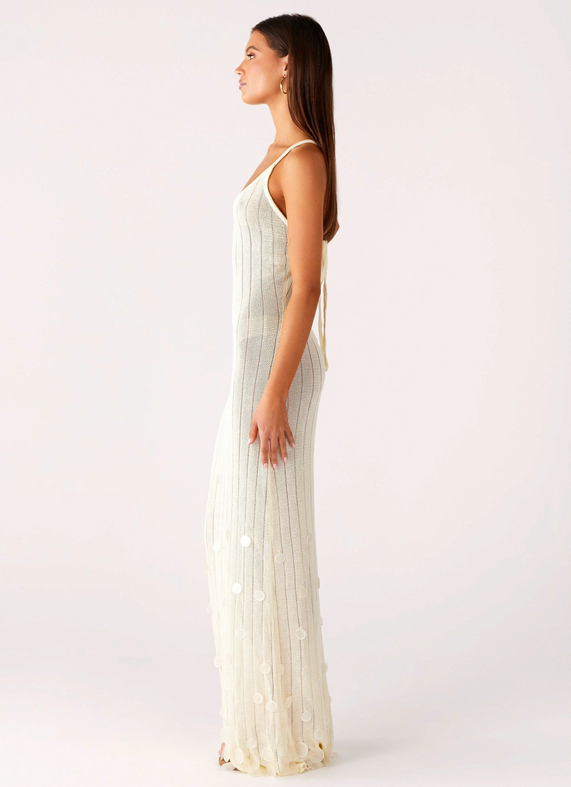 Night Mood Siren Song Crochet Maxi Dress - Ivory