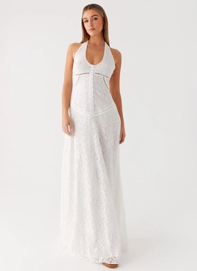 Figure-Skimming Ember Valley Maxi Dress - Ivory