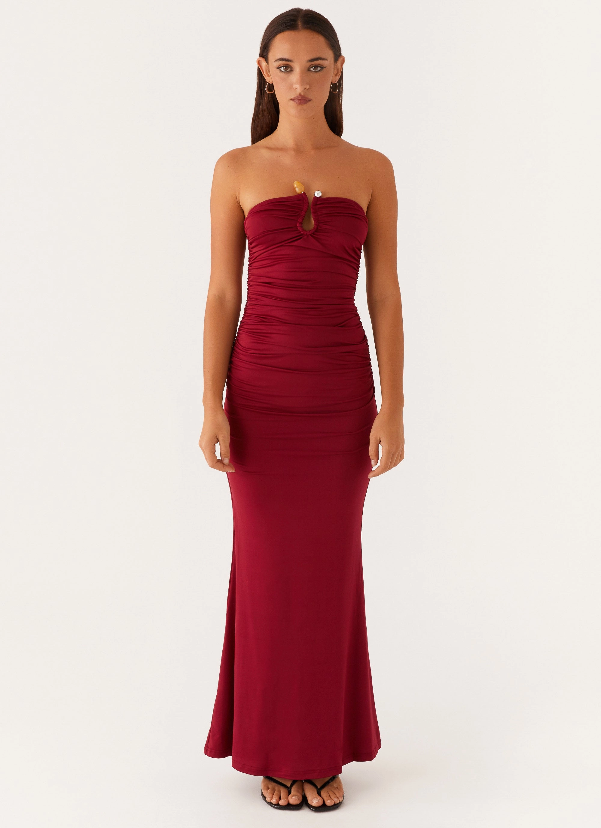 Hidden Pocket Moment Light Rudy Maxi Dress - Maroon