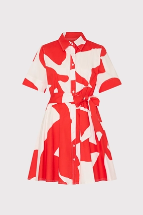 Grand Foliage Poplin Mini Dress Daily Comfort Soft Cut