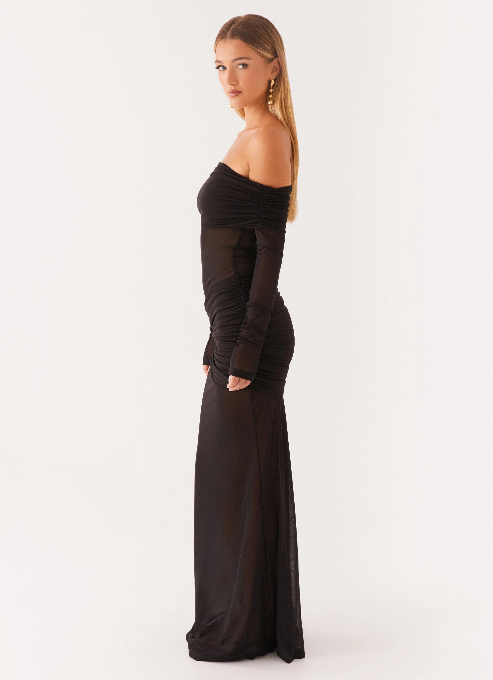 Exclusive-Design Back-Pocket Liberty Maxi Dress - Black