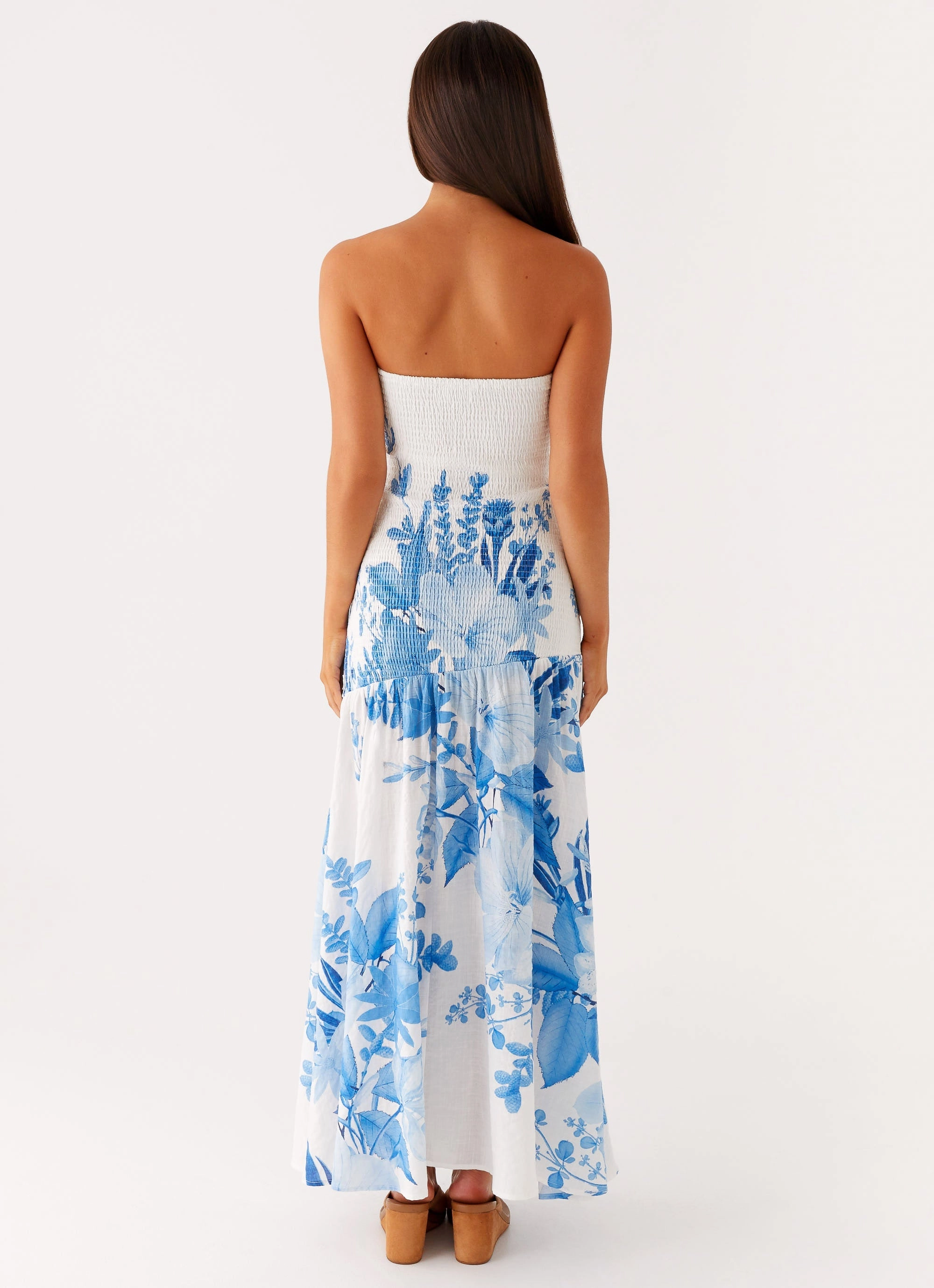 Relax Motion Trendy floral dress Rebecca Maxi Dress - Blue Floral Print