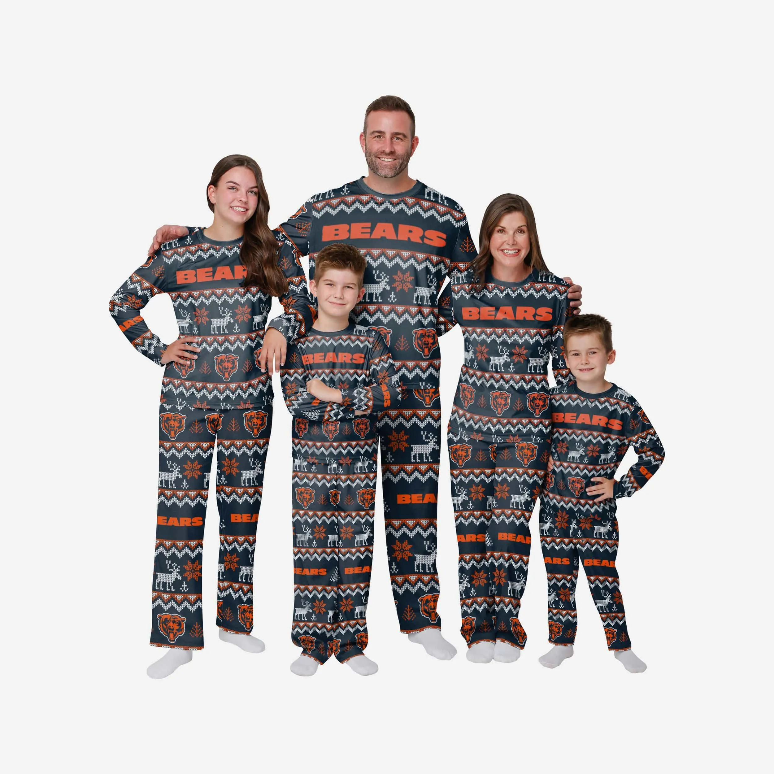 Chicago Bears Mens Ugly Pattern Family Holiday Pajamas