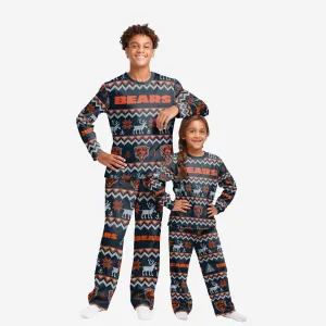 Chicago Bears Youth Ugly Pattern Family Holiday Pajamas