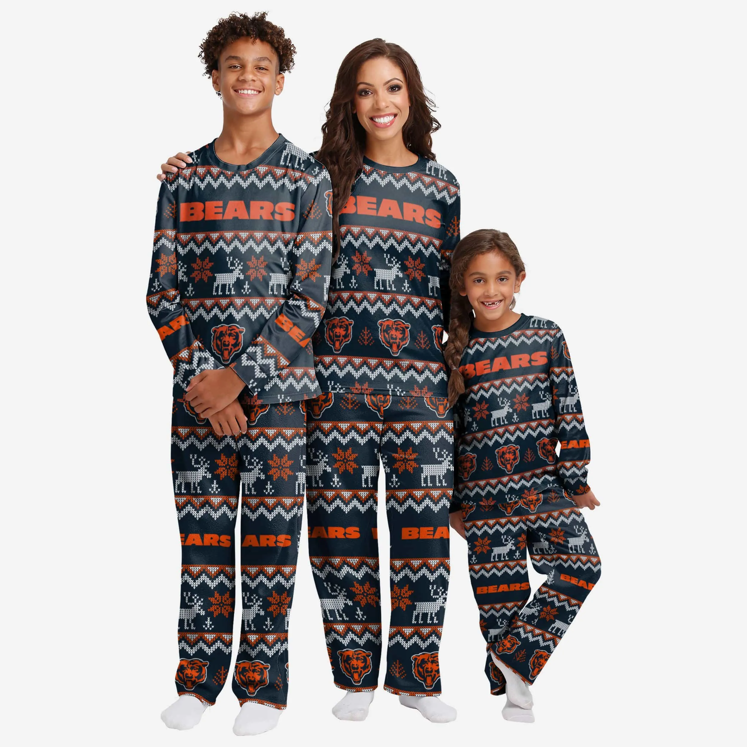 Chicago Bears Youth Ugly Pattern Family Holiday Pajamas