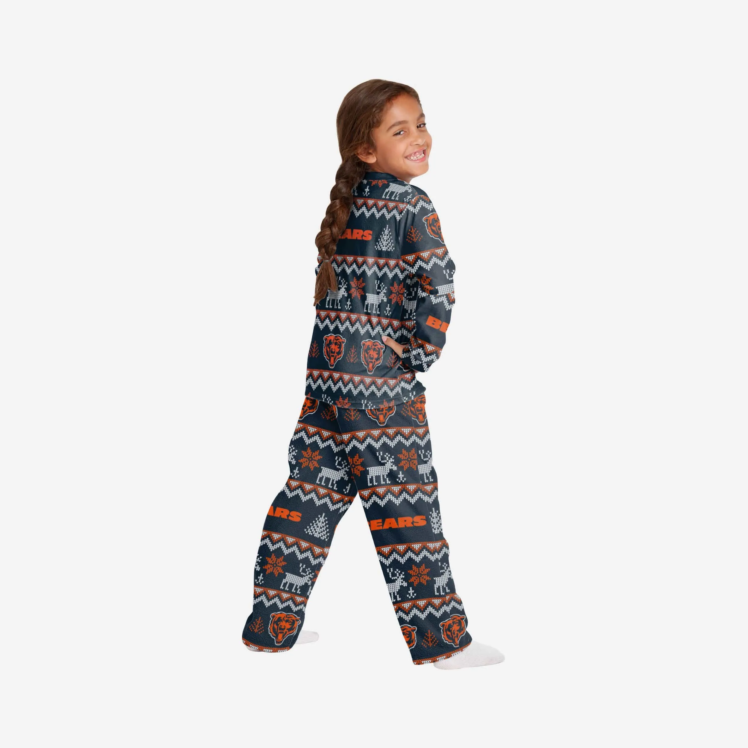 Chicago Bears Youth Ugly Pattern Family Holiday Pajamas