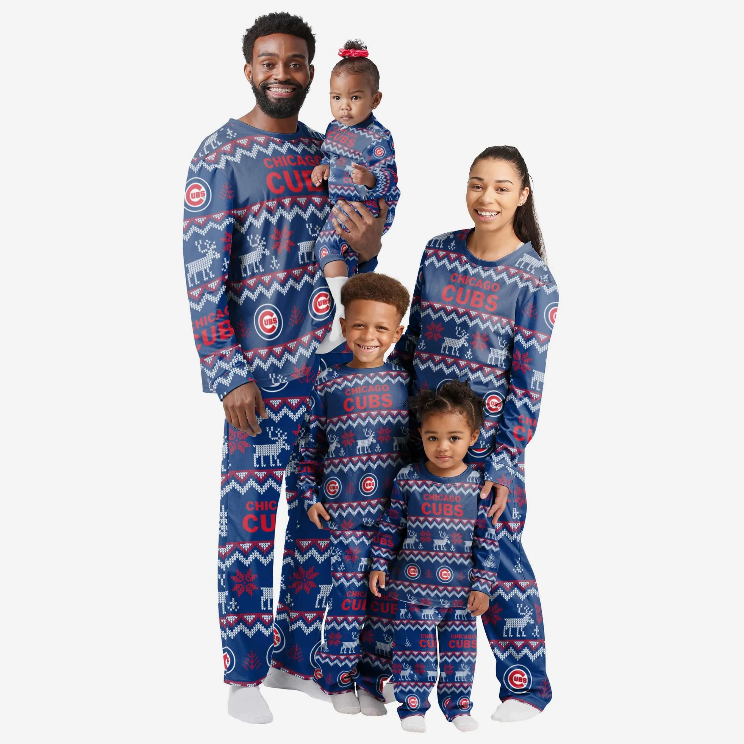 Chicago Cubs Infant Ugly Pattern Family Holiday Pajamas