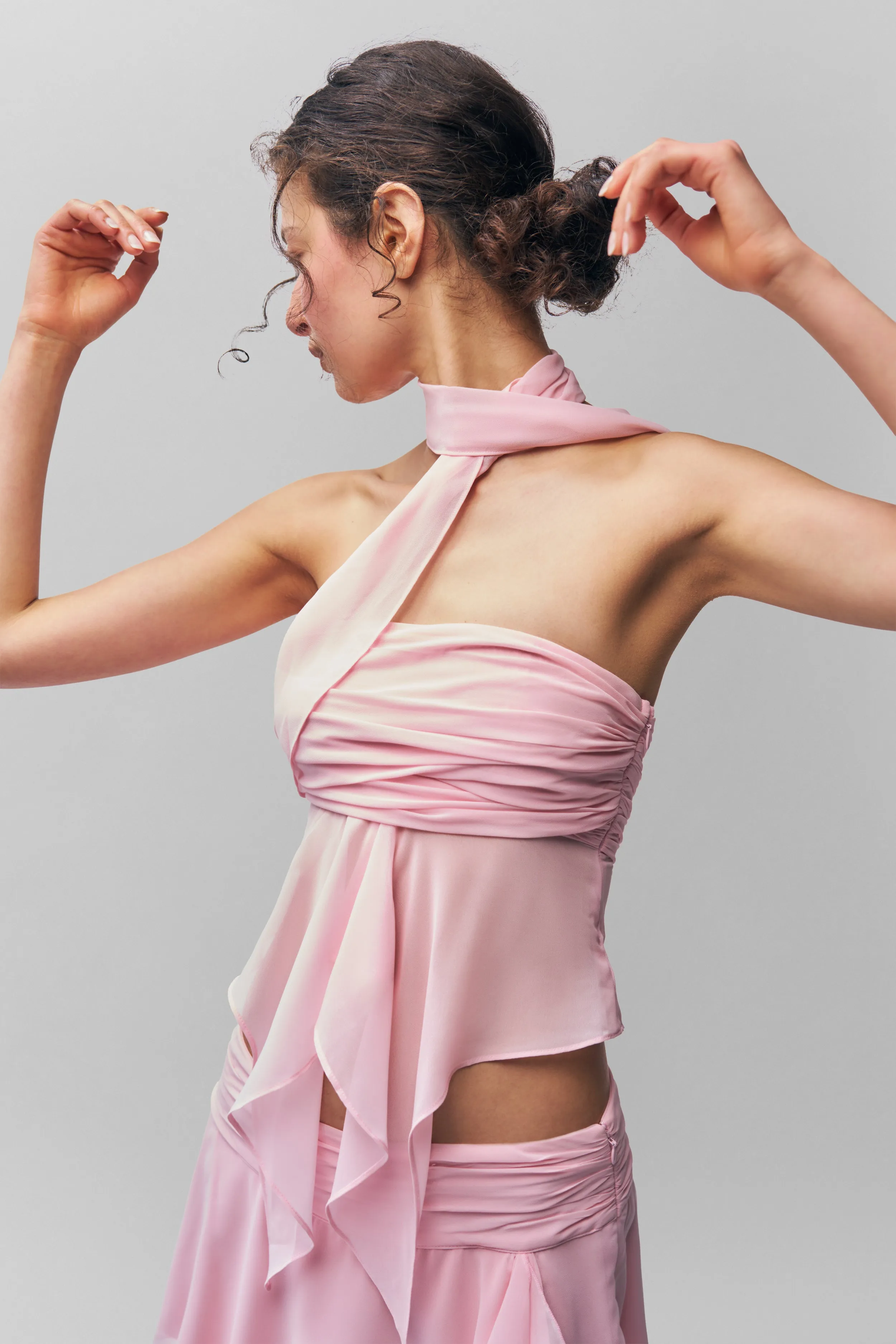 OEKOTEX Certified Fabric Chiffon Wrap Around Top