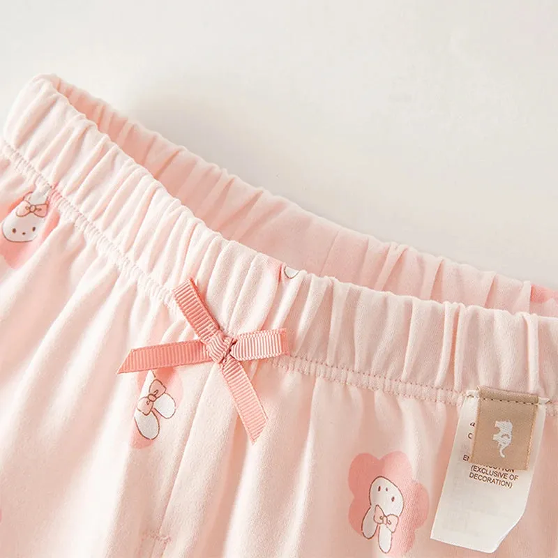 Children's Girl's Cartoon Print Casual Cotton Pajamas Suit