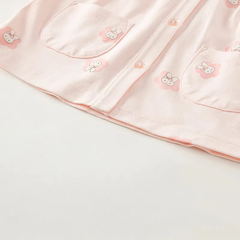 Children's Girl's Cartoon Print Casual Cotton Pajamas Suit