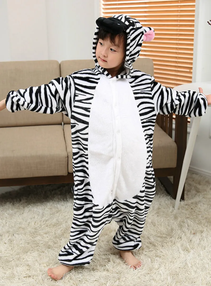 Children's Zebra Conjoined Pajamas Cute Animals