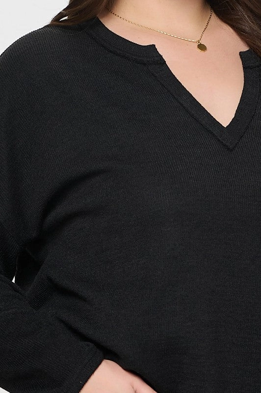 Breathable mesh lining Classic Polo Chill Knit Sweater Top-Black