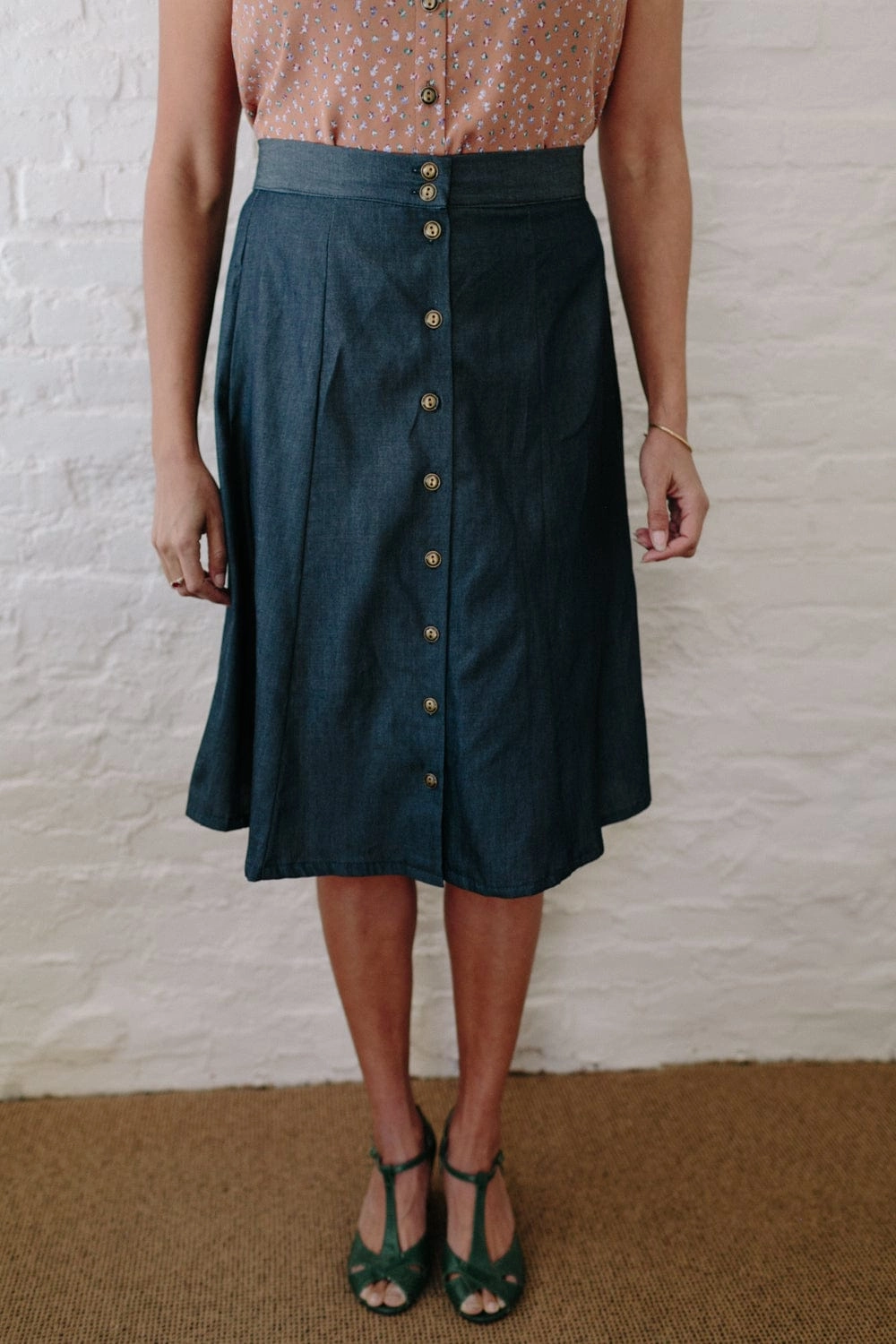 Bae Skirt in Denim Tencel StaticResistantMaterial ExtendedSizeRange