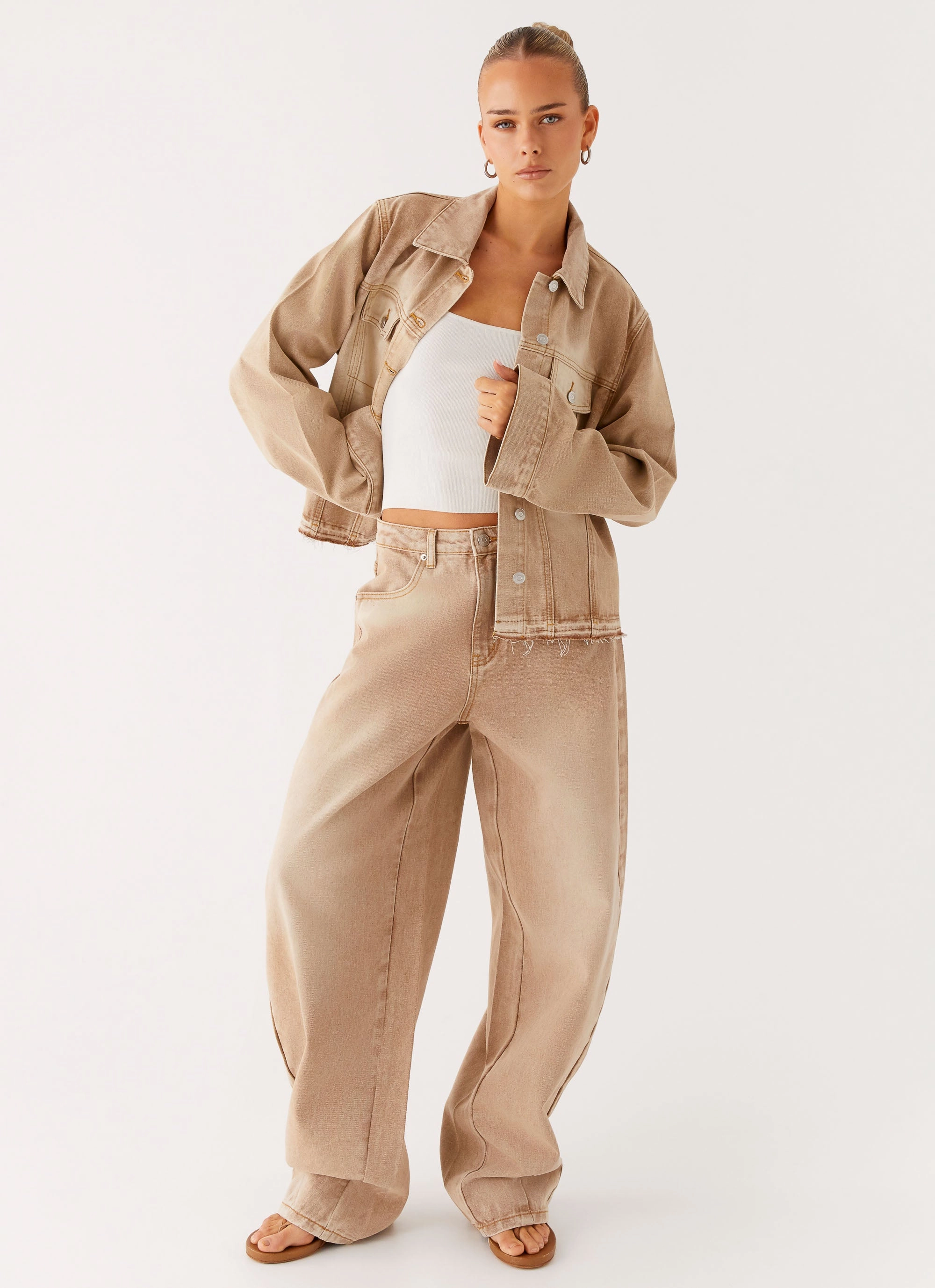 Khalil Baggy Jeans - Tan Versatile Everyday Wear Artist Vibe Smooth