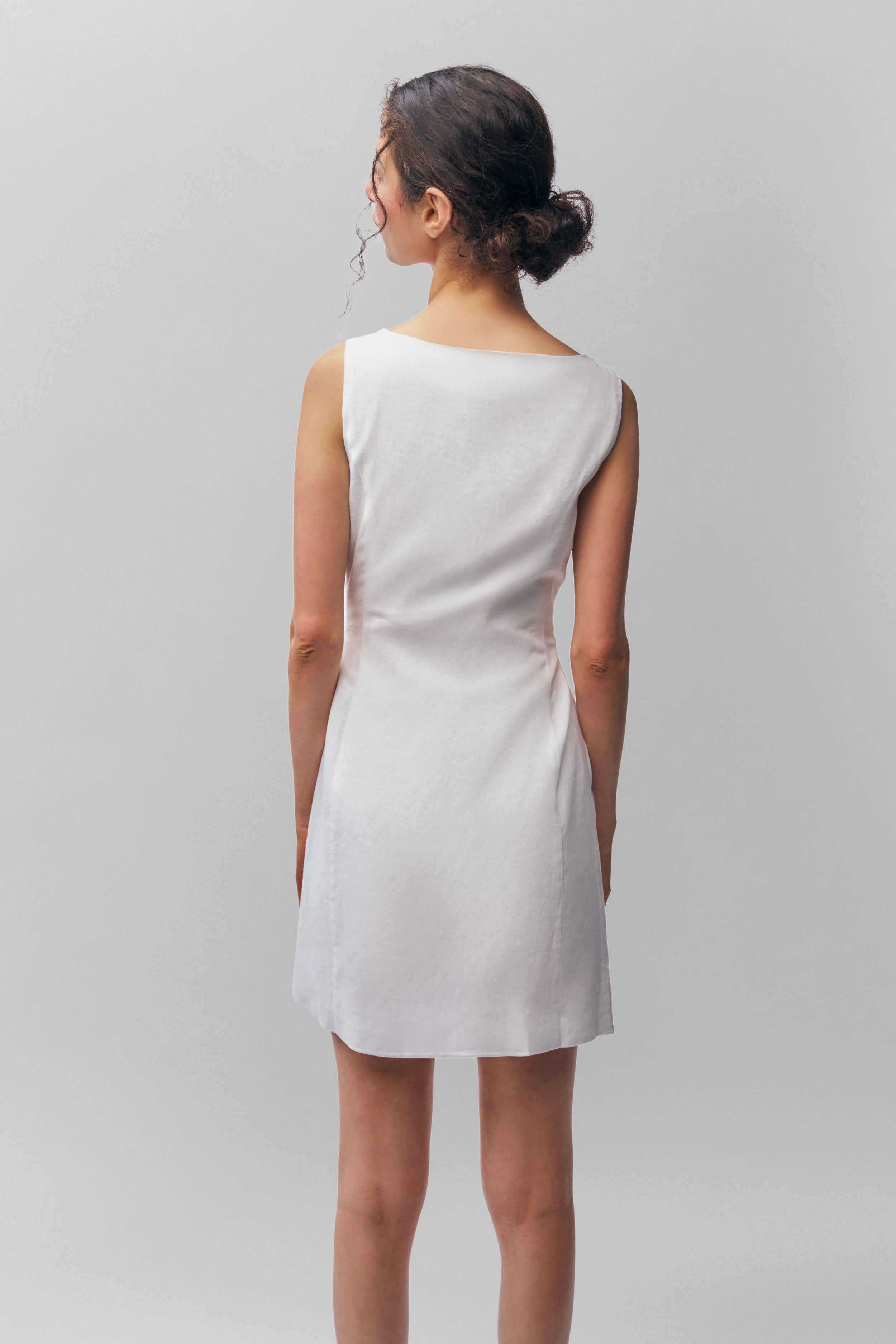 Elada Dress Embroidered-Sleeve Calm Finish