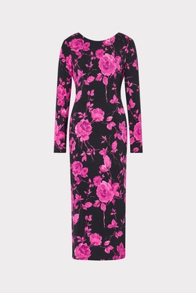Amarilla Rose Jersey Midi Dress Stylish Appearance Bright-Hue