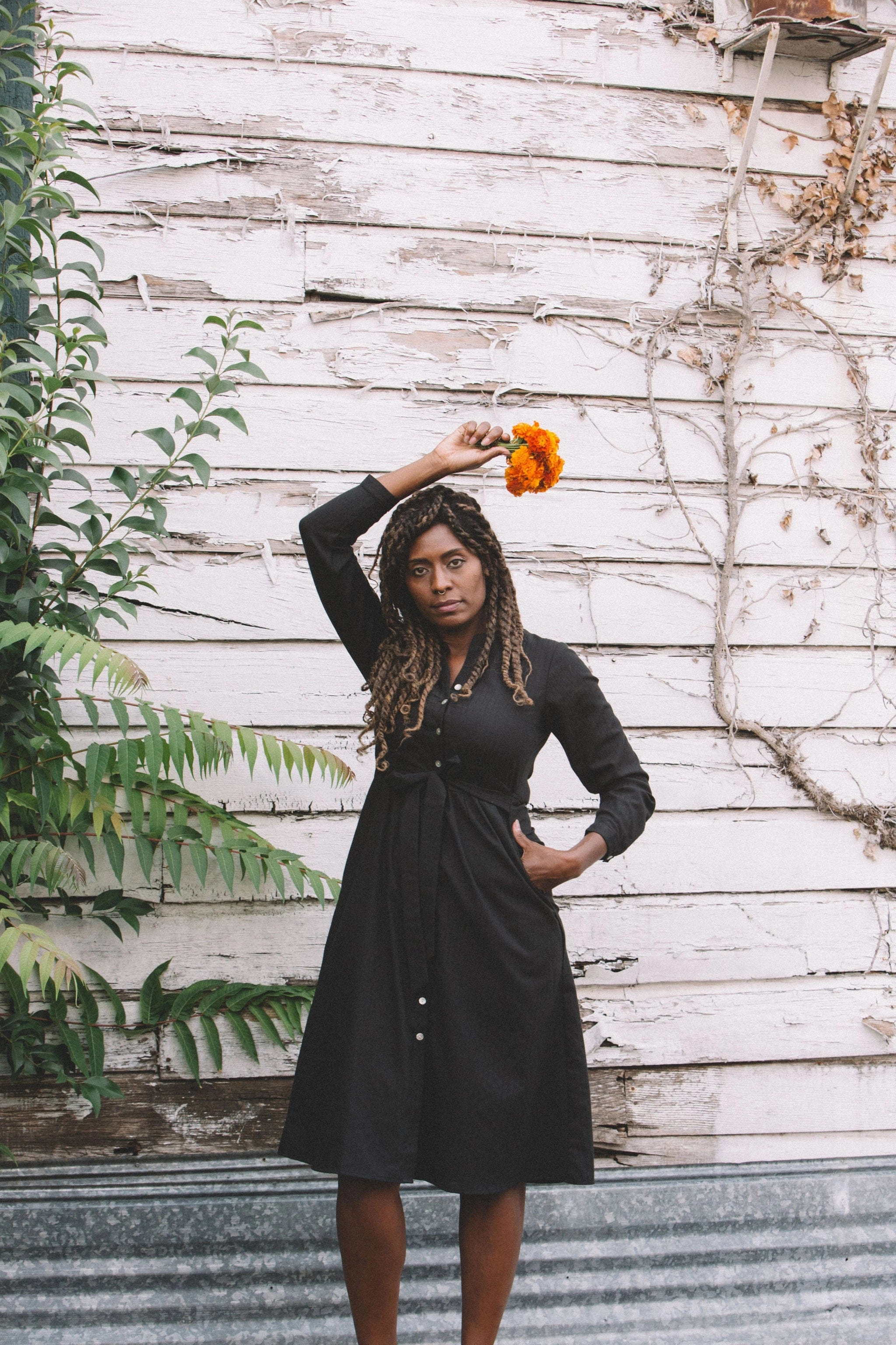 Relaxing Style Vera Dress in Black Embroidery