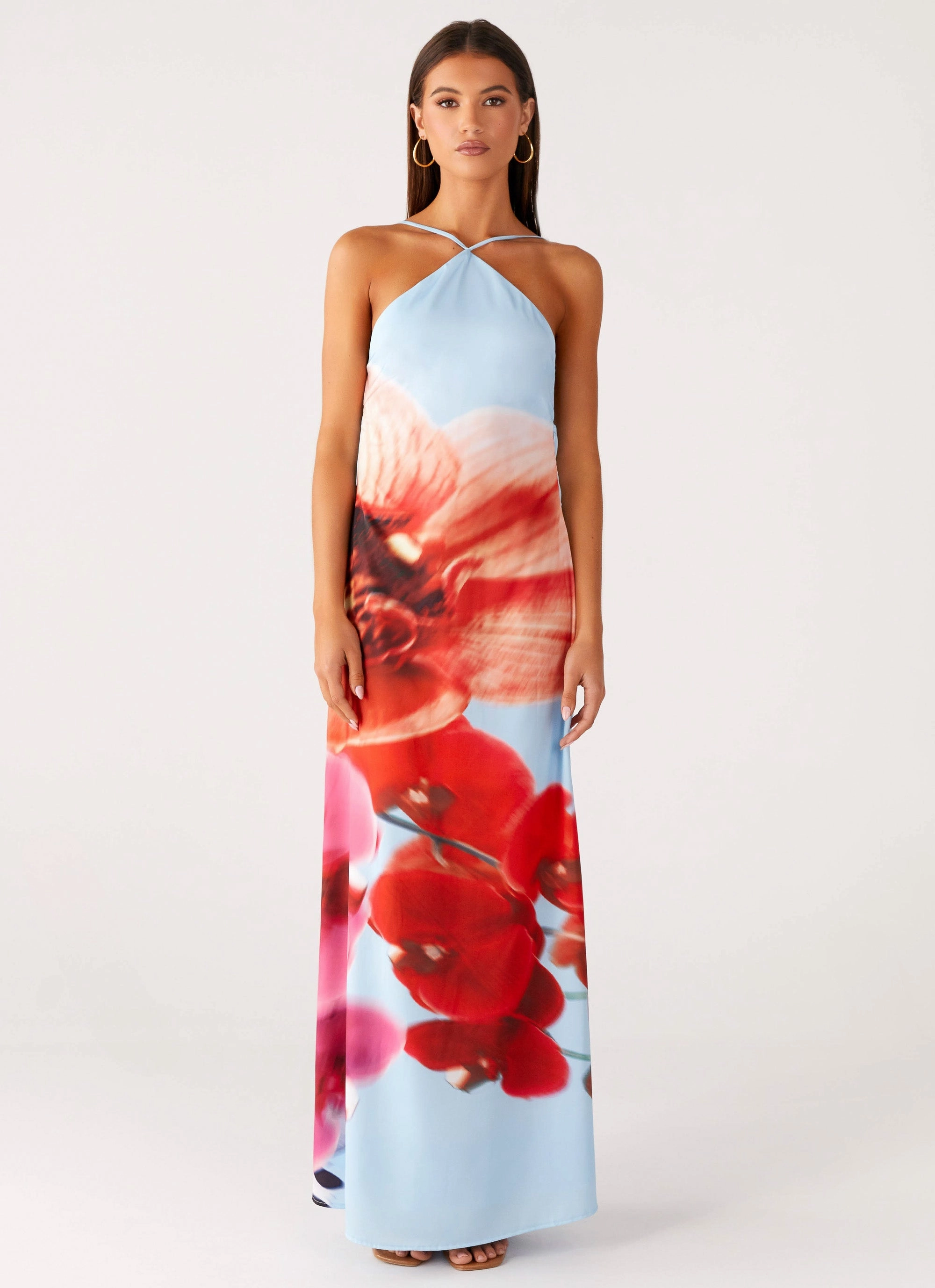 Bold Patterns Youthful Look Chloe Maxi Dress - Turquoise Bloom