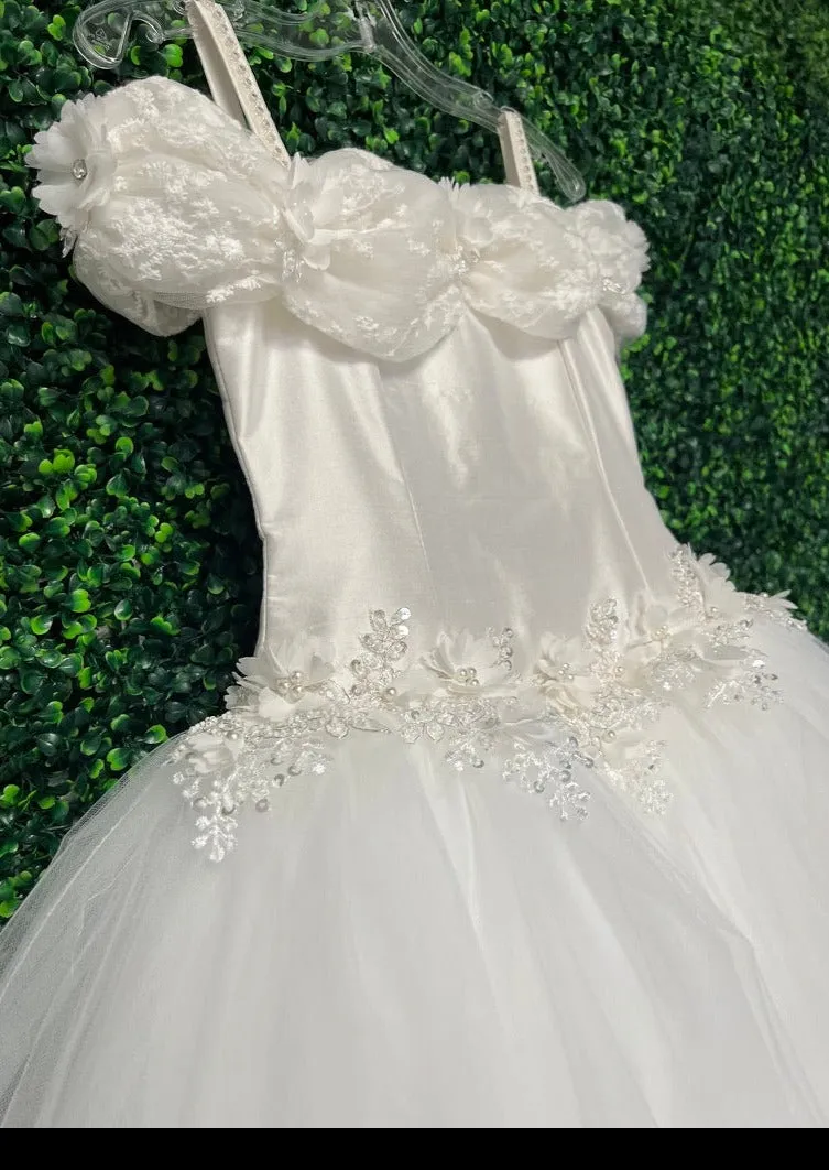 Christie Helene Couture Silk Drop Waist With Tulle Skirt- Matera